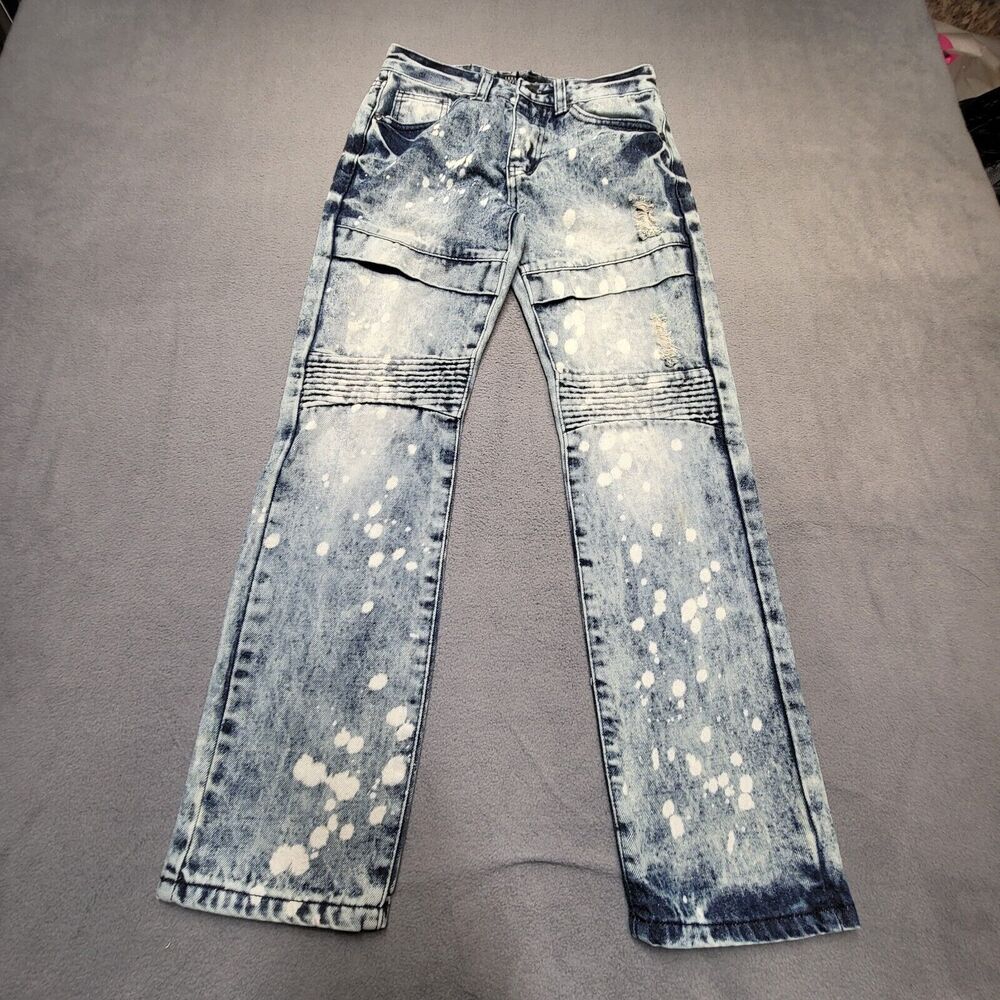 Trestle Supply California Republic Jeans Girls 12 Blue Slim Fit Moto Distressed